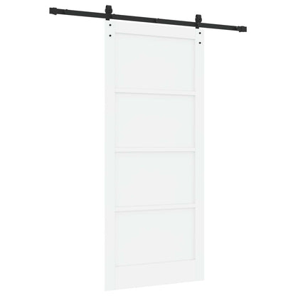 Sliding Door 93 x 211 cm Engineered Wood White and Black