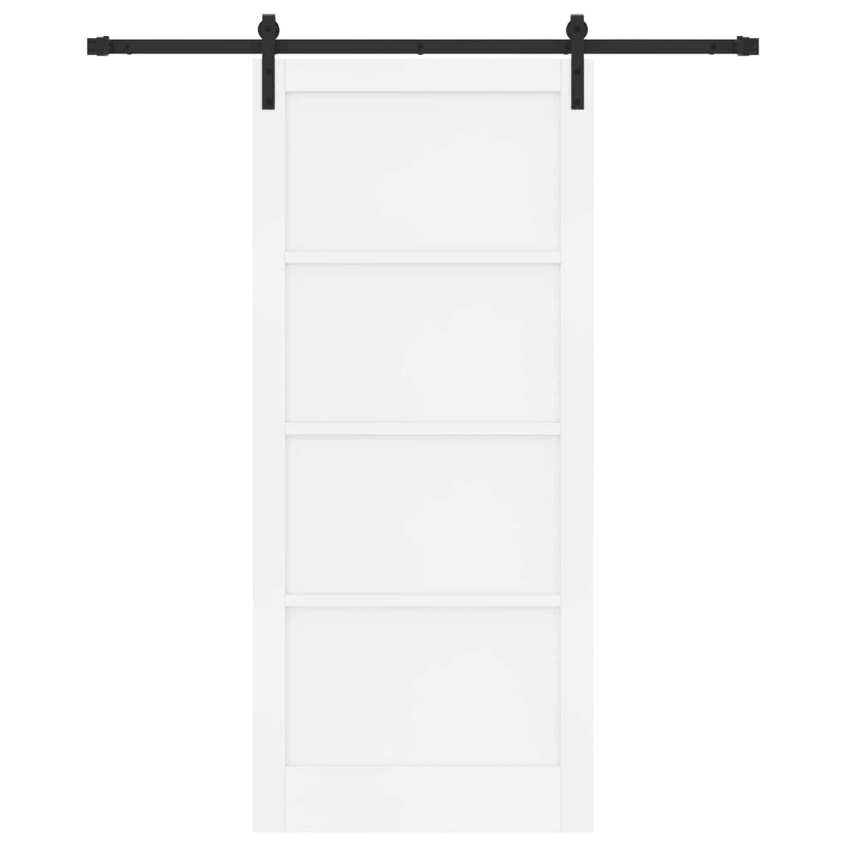 Sliding Door 93 x 211 cm Engineered Wood White and Black