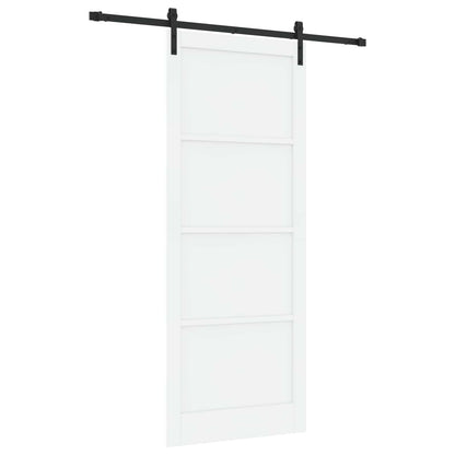 Sliding Door 93 x 232 cm Engineered Wood White and Black