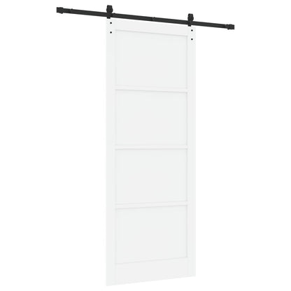 Sliding Door 93 x 232 cm Engineered Wood White and Black