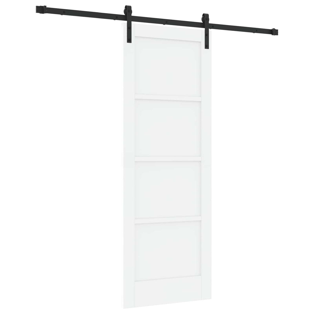 Sliding Door 73.5 x 198.5 cm Engineered Wood White and Black