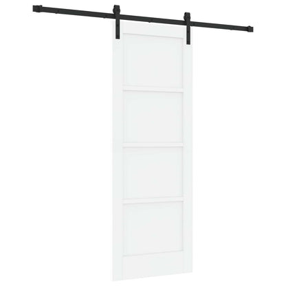 Sliding Door 73.5 x 198.5 cm Engineered Wood White and Black