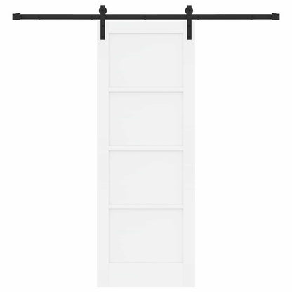Sliding Door 73.5 x 198.5 cm Engineered Wood White and Black