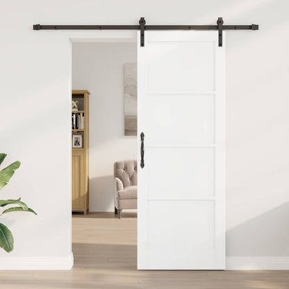 Sliding Door 78 x 211 cm Engineered Wood White and Black