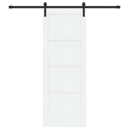 Sliding Door 78 x 211 cm Engineered Wood White and Black