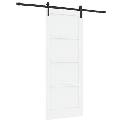 Sliding Door 83 x 211 cm Engineered Wood White and Black