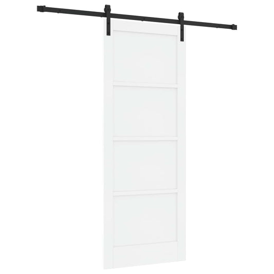Sliding Door 83 x 211 cm Engineered Wood White and Black