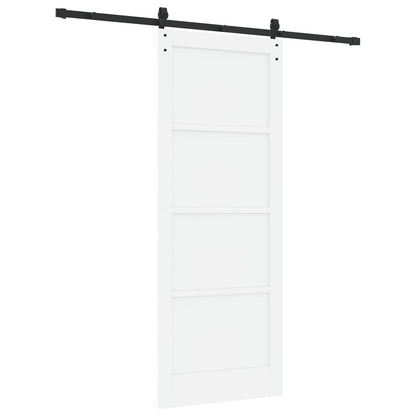 Sliding Door 83 x 211 cm Engineered Wood White and Black