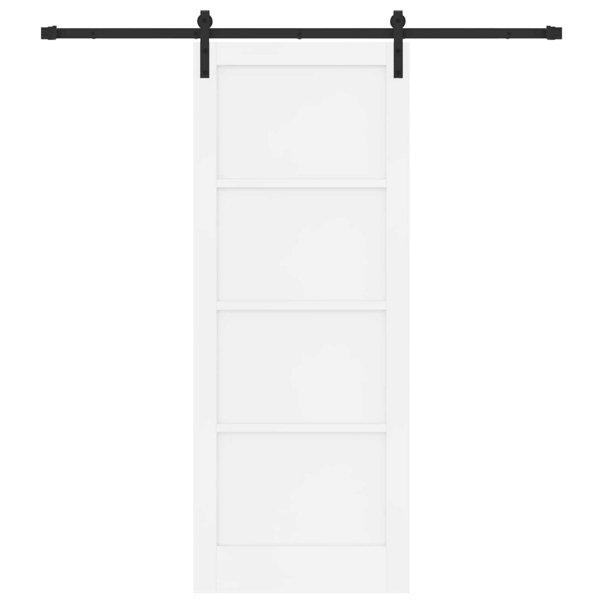 Sliding Door 83 x 211 cm Engineered Wood White and Black