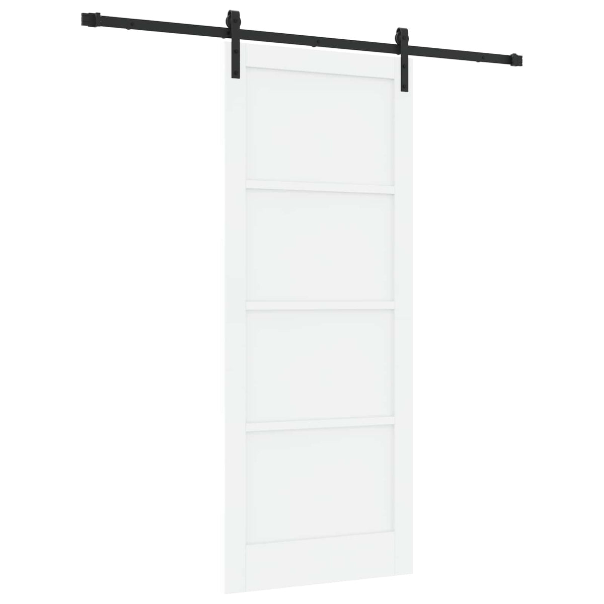 Sliding Door 86 x 211 cm Engineered Wood White and Black