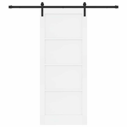 Sliding Door 86 x 211 cm Engineered Wood White and Black