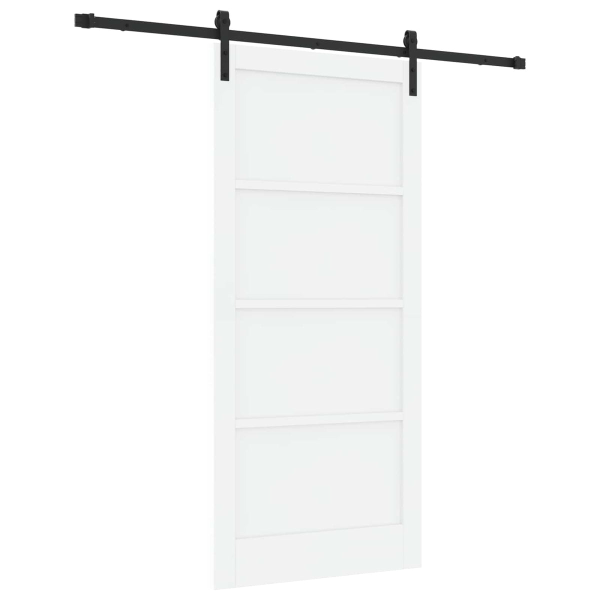Sliding Door 93 x 202 cm Engineered Wood White and Black