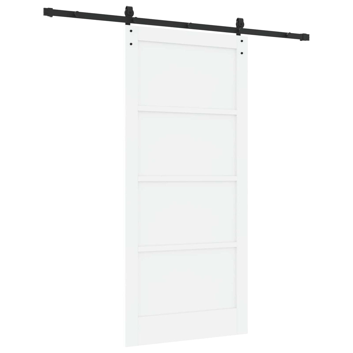 Sliding Door 93 x 202 cm Engineered Wood White and Black