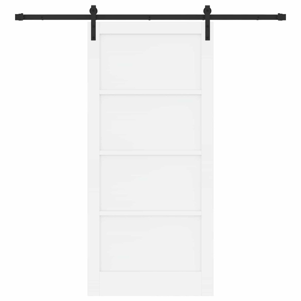 Sliding Door 93 x 202 cm Engineered Wood White and Black