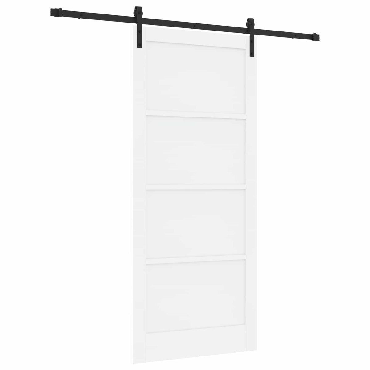Sliding Door 93 x 211 cm Engineered Wood White and Black