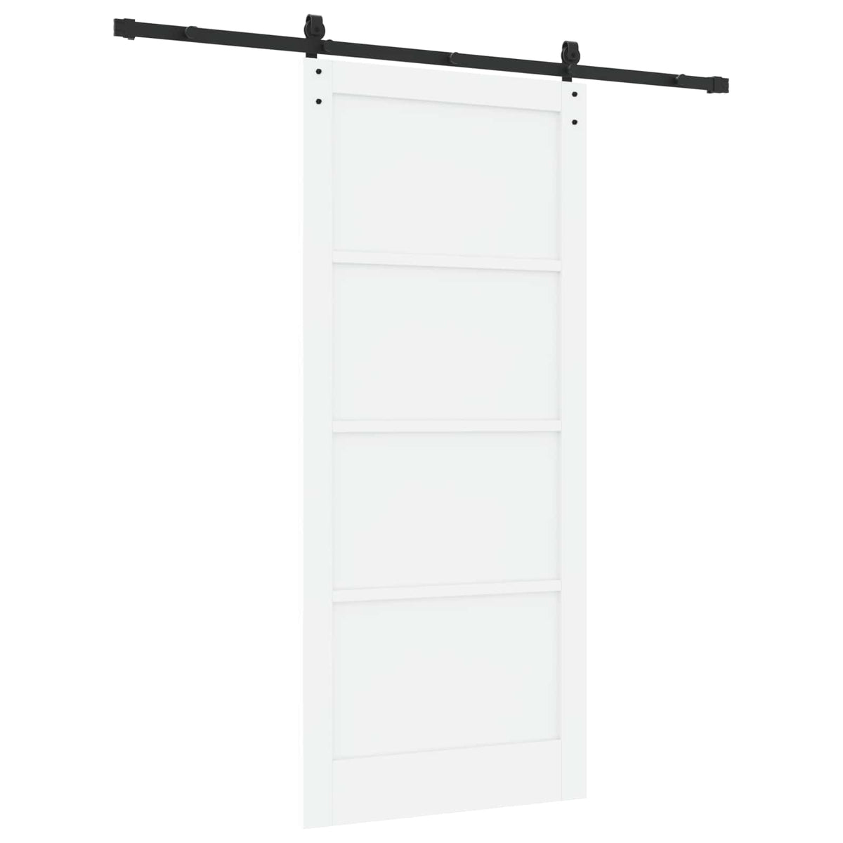 Sliding Door 93 x 211 cm Engineered Wood White and Black