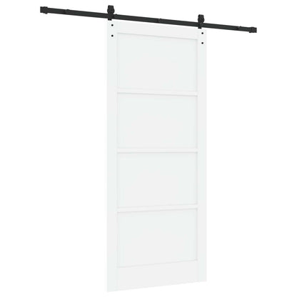 Sliding Door 93 x 211 cm Engineered Wood White and Black