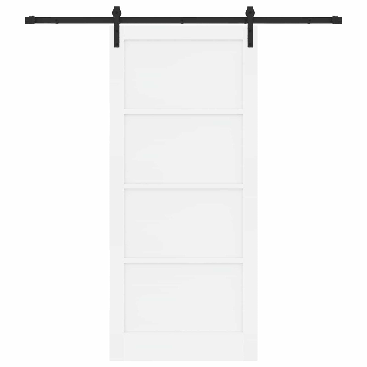 Sliding Door 93 x 211 cm Engineered Wood White and Black