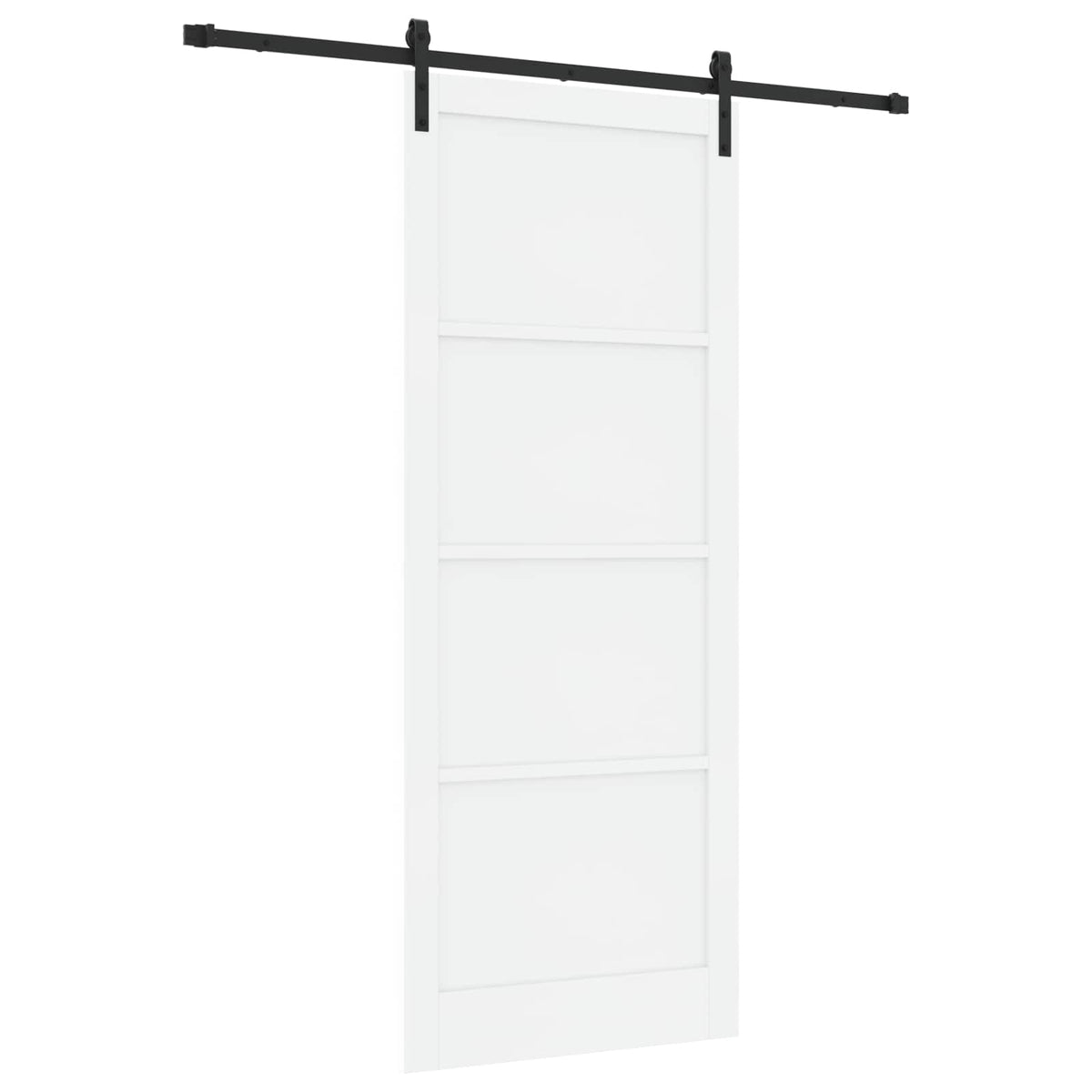 Sliding Door 93 x 232 cm Engineered Wood White and Black