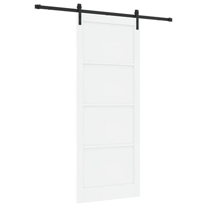 Sliding Door 93 x 232 cm Engineered Wood White and Black