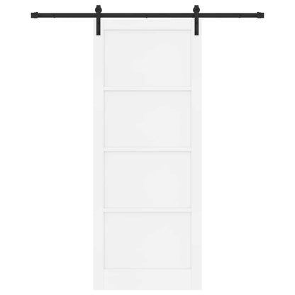 Sliding Door 93 x 232 cm Engineered Wood White and Black