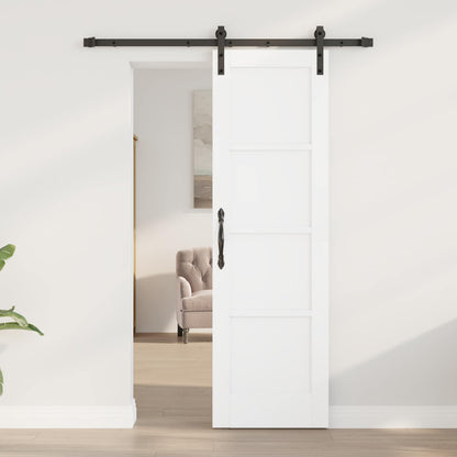 Sliding Door 61 x 198.5 cm Engineered Wood White and Black