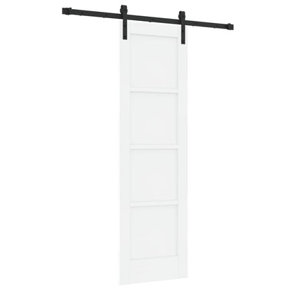 Sliding Door 61 x 198.5 cm Engineered Wood White and Black