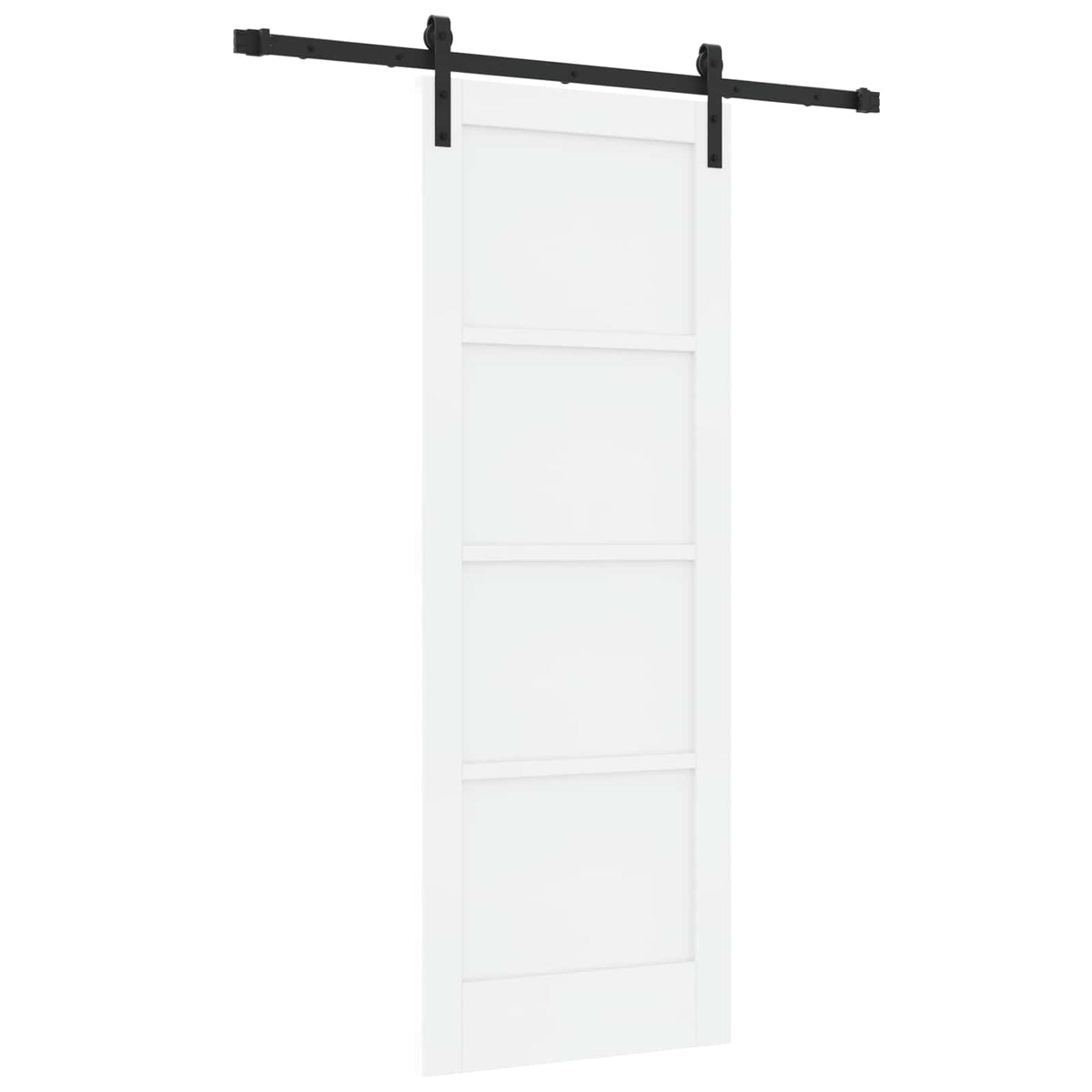 Sliding Door 73.5 x 198.5 cm Engineered Wood White and Black