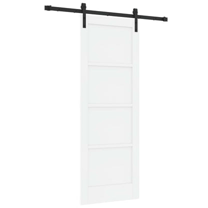 Sliding Door 73.5 x 198.5 cm Engineered Wood White and Black