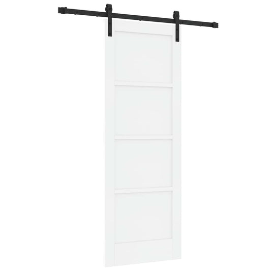 Sliding Door 73.5 x 198.5 cm Engineered Wood White and Black