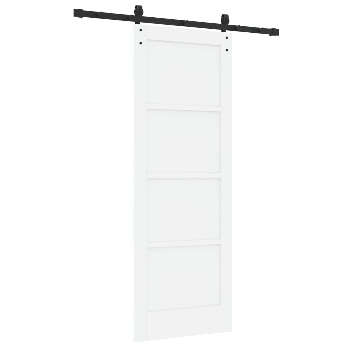 Sliding Door 73.5 x 198.5 cm Engineered Wood White and Black