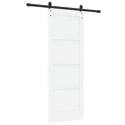 Sliding Door 73.5 x 198.5 cm Engineered Wood White and Black