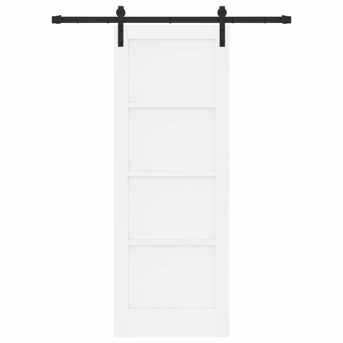 Sliding Door 73.5 x 198.5 cm Engineered Wood White and Black
