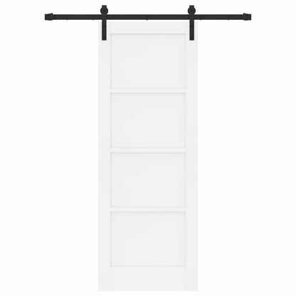 Sliding Door 73.5 x 198.5 cm Engineered Wood White and Black