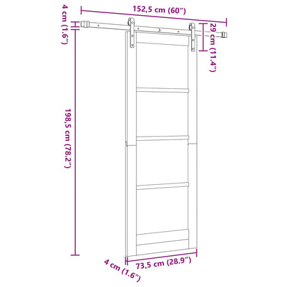Sliding Door 73.5 x 198.5 cm Engineered Wood White and Black