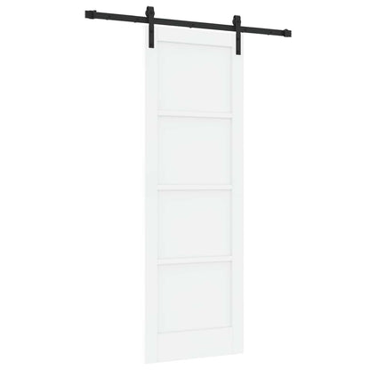 Sliding Door 73.5 x 211 cm Engineered Wood White and Black