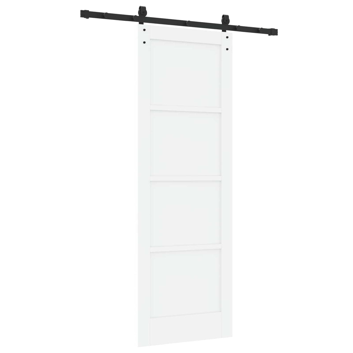 Sliding Door 73.5 x 211 cm Engineered Wood White and Black