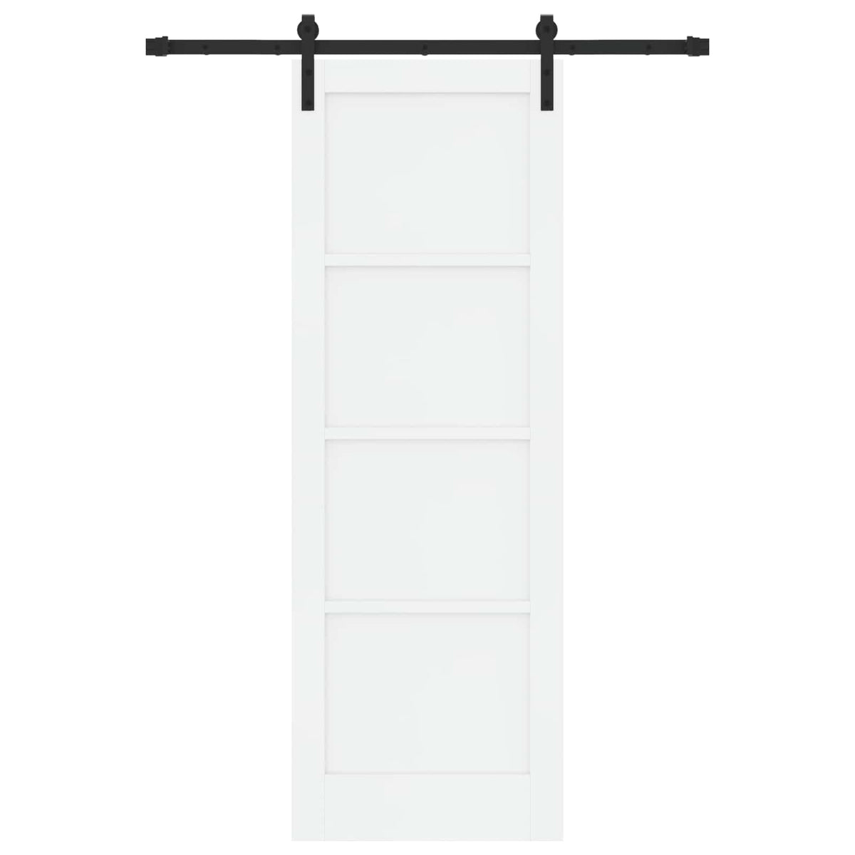 Sliding Door 73.5 x 211 cm Engineered Wood White and Black