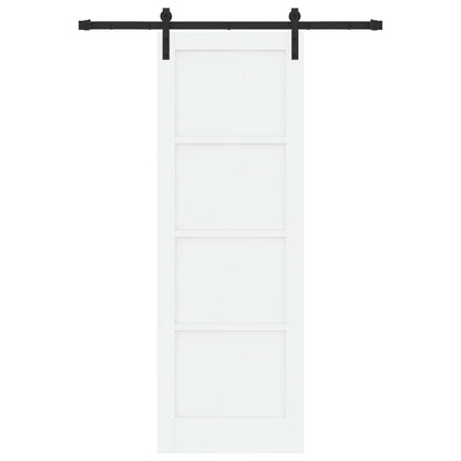 Sliding Door 73.5 x 211 cm Engineered Wood White and Black