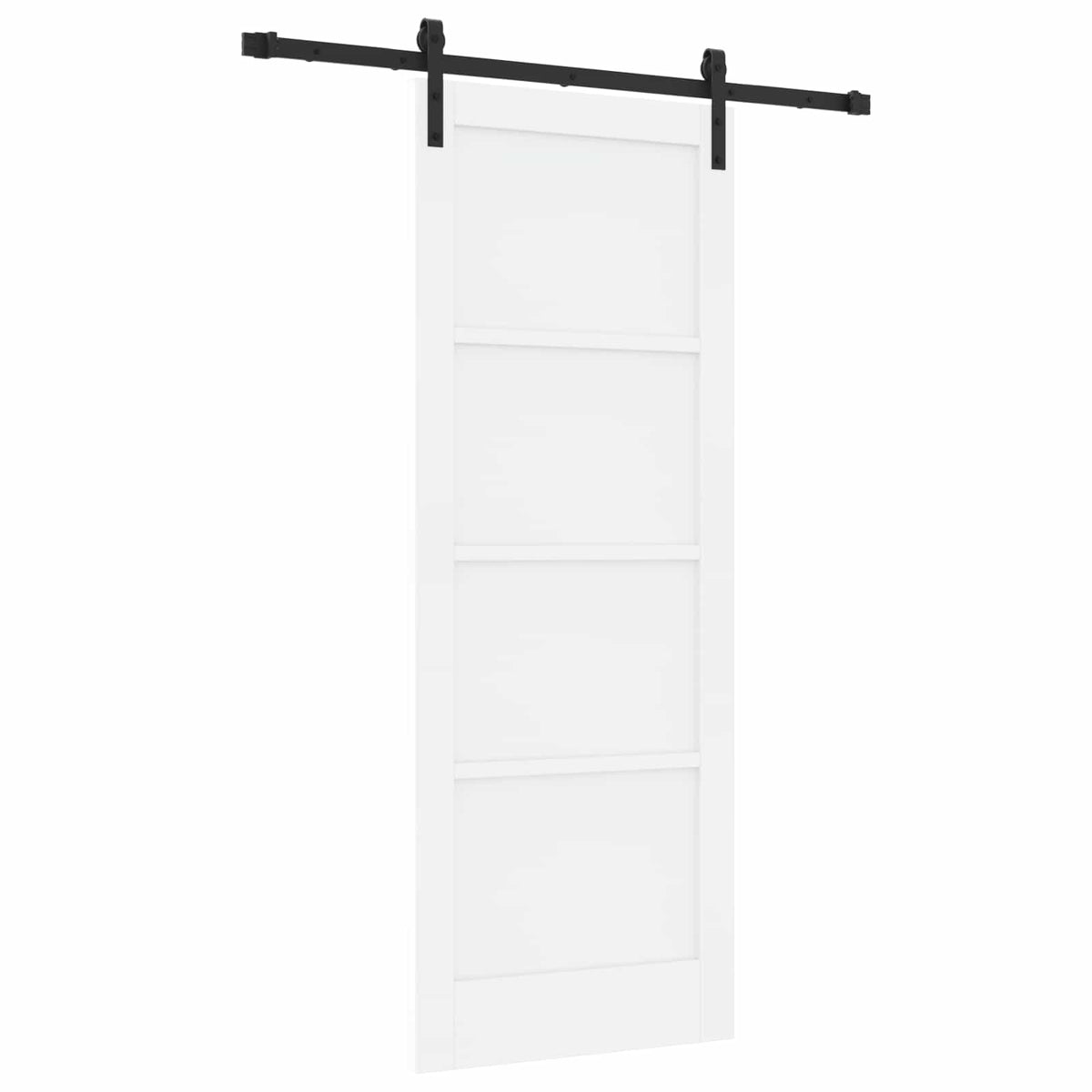 Sliding Door 78 x 202 cm Engineered Wood White and Black