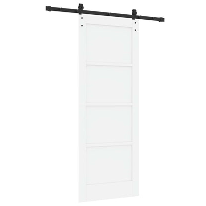 Sliding Door 78 x 202 cm Engineered Wood White and Black