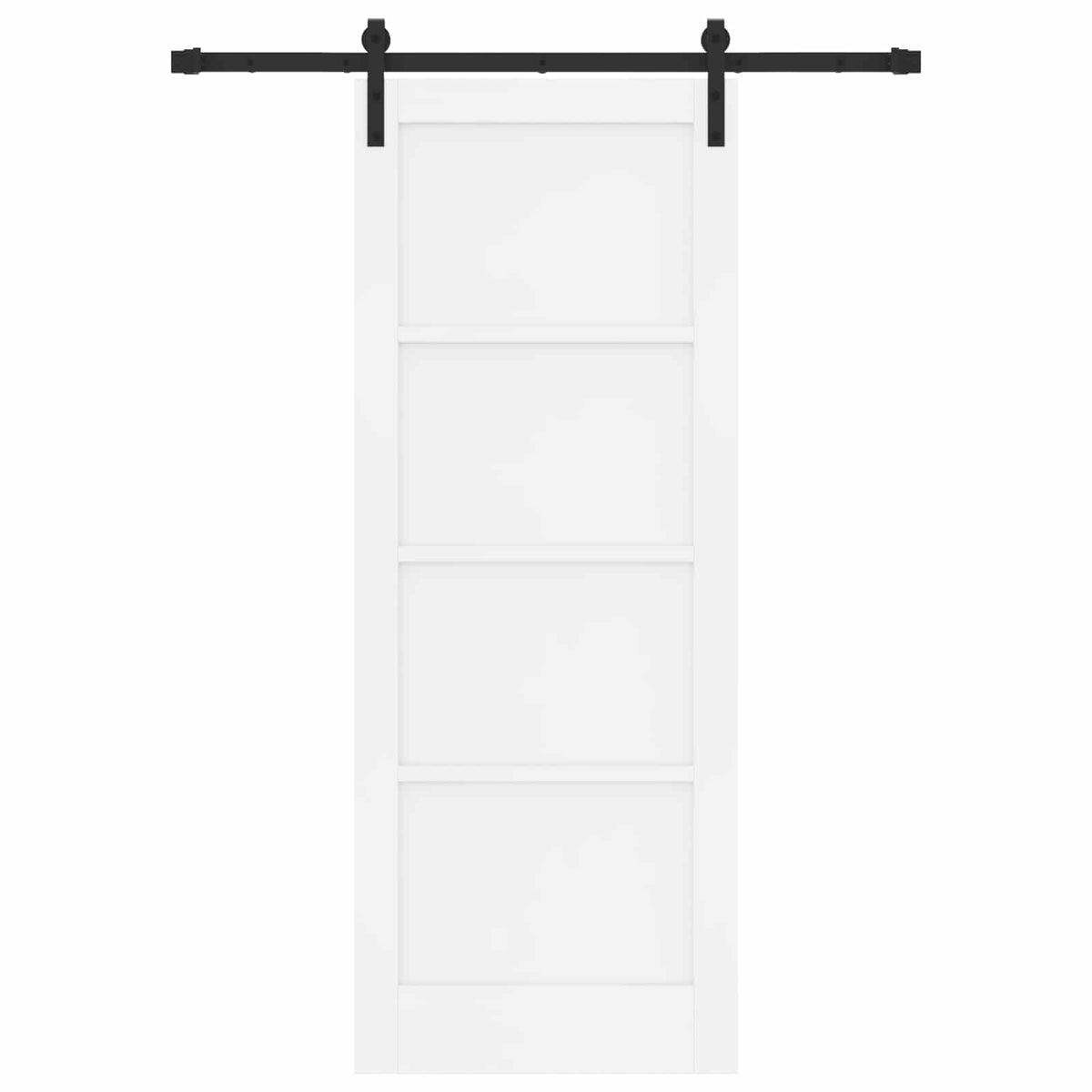 Sliding Door 78 x 202 cm Engineered Wood White and Black