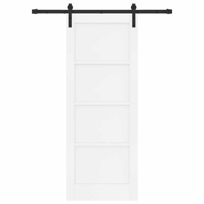 Sliding Door 78 x 202 cm Engineered Wood White and Black