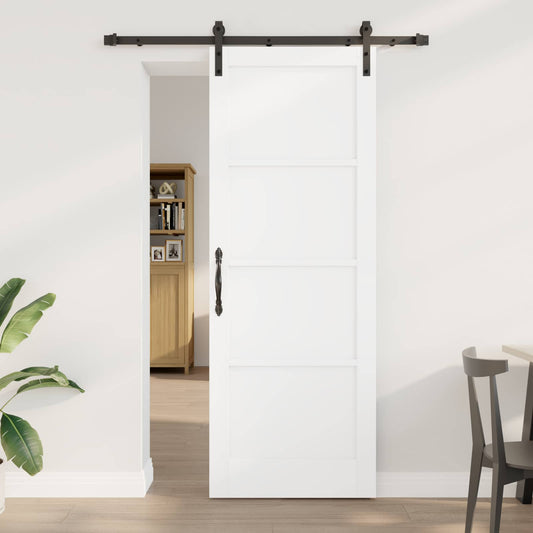 Sliding Door 78 x 211 cm Engineered Wood White and Black