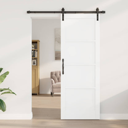Sliding Door 78 x 211 cm Engineered Wood White and Black