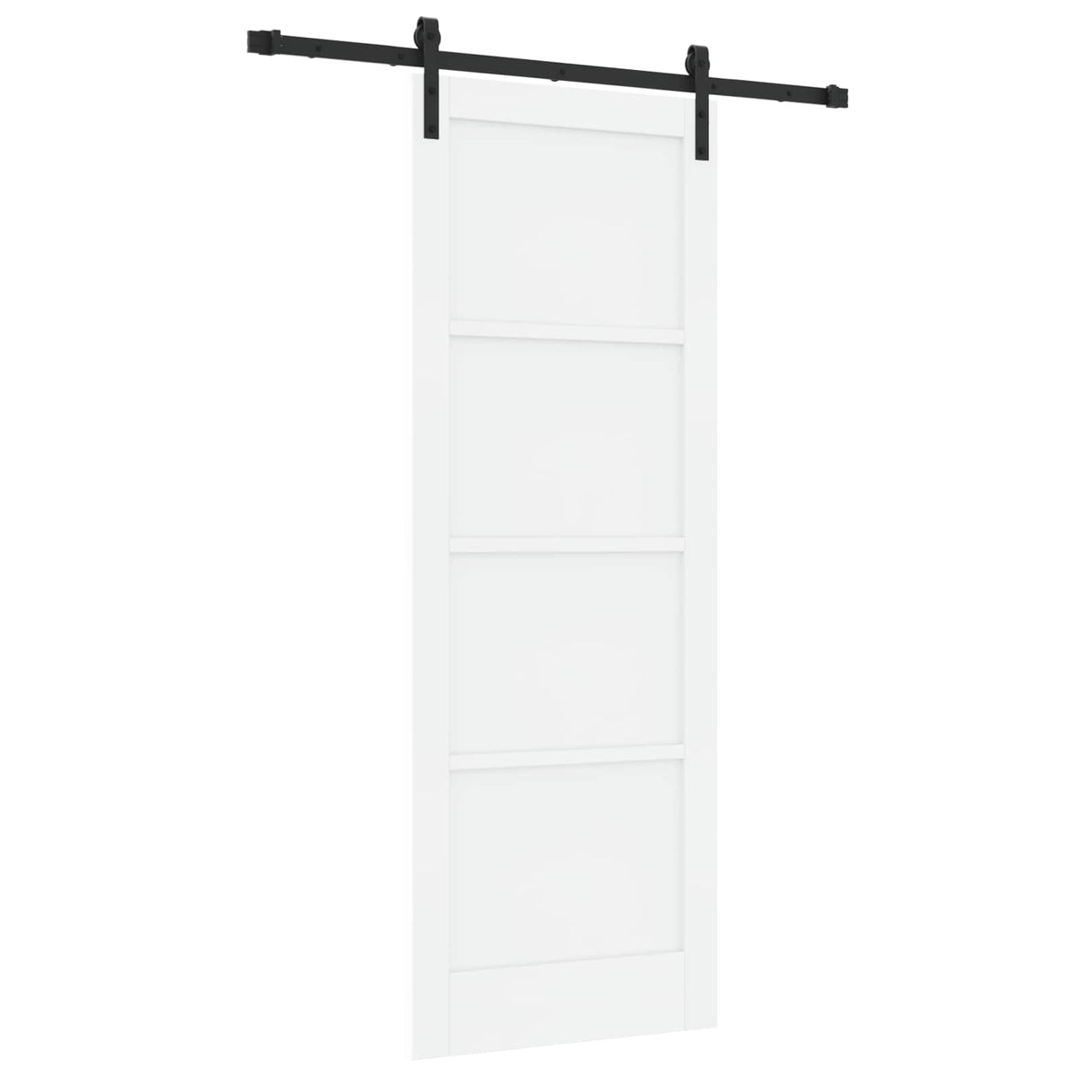 Sliding Door 78 x 211 cm Engineered Wood White and Black