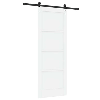 Sliding Door 78 x 211 cm Engineered Wood White and Black