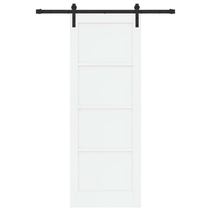 Sliding Door 78 x 211 cm Engineered Wood White and Black