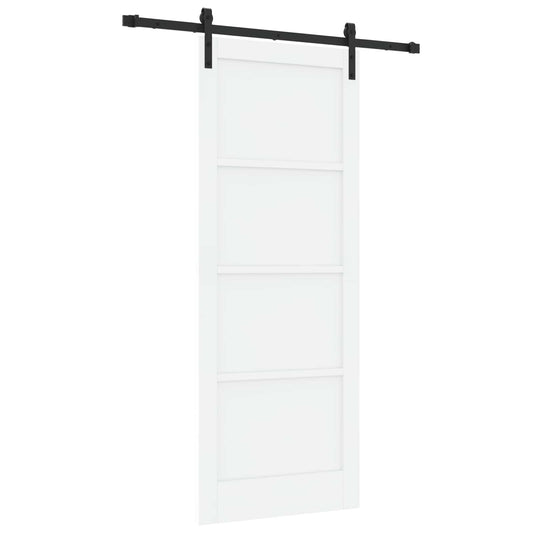 Sliding Door 83 x 211 cm Engineered Wood White and Black