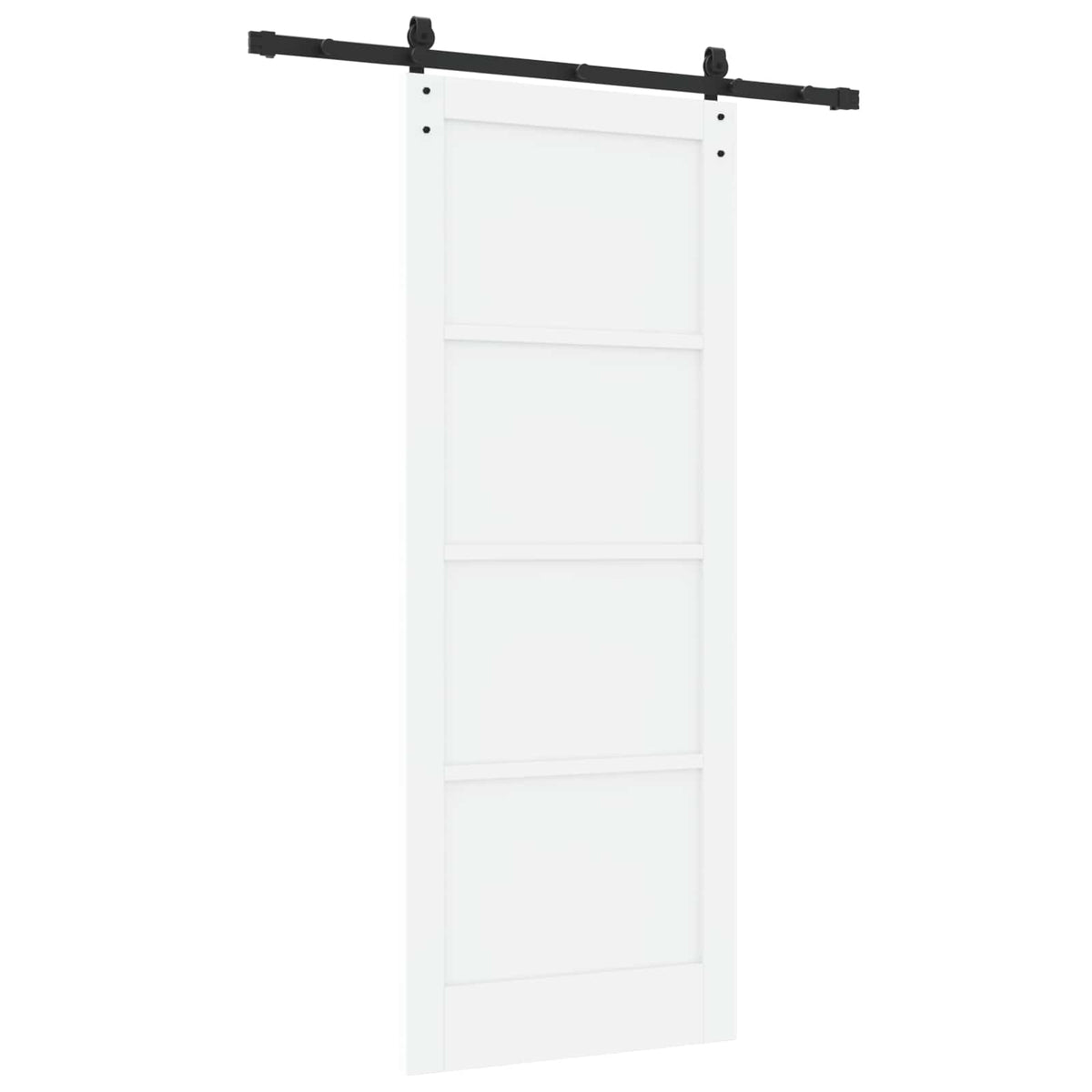 Sliding Door 83 x 211 cm Engineered Wood White and Black
